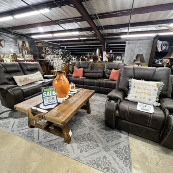 Bronco manual recliner living room set with individual cup holders